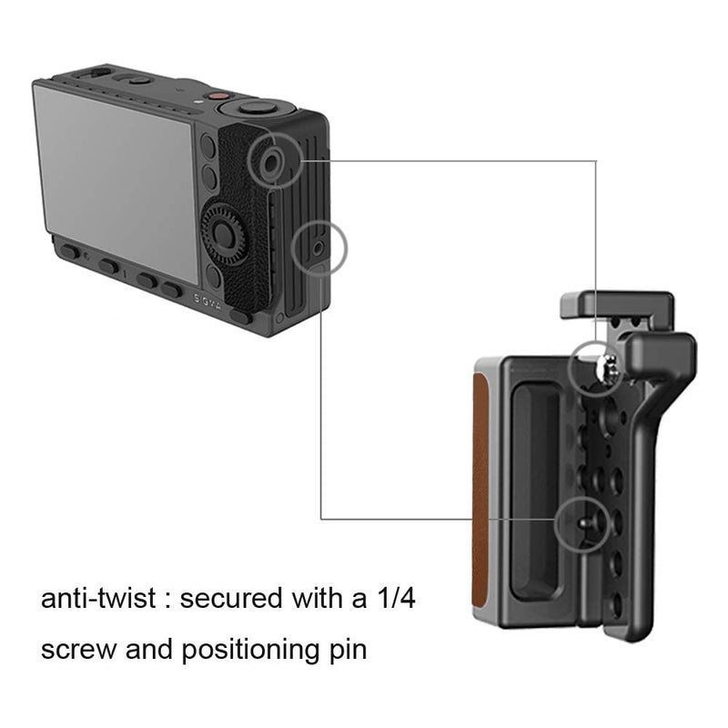 NICEYRIG مقبض NICEYRIG لكاميرا Sigma FPL FP، مقبض جانبي مع جلد فاخر (لون بني) - 370 - Image 4